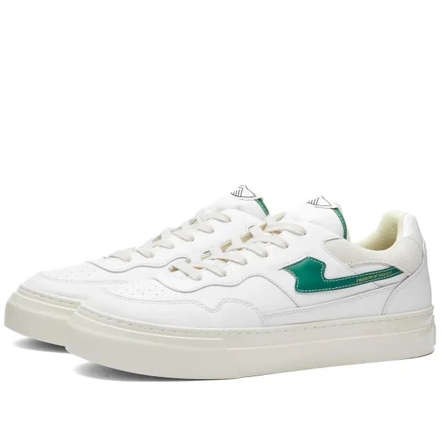 Stepney Workers Club Men's Pearl S-Strike Leather Sneaker White/Green