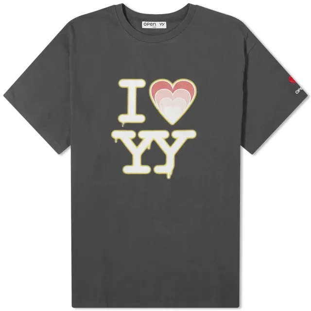 OPEN YY Women's I Love YY Box T-Shirt Charcoal