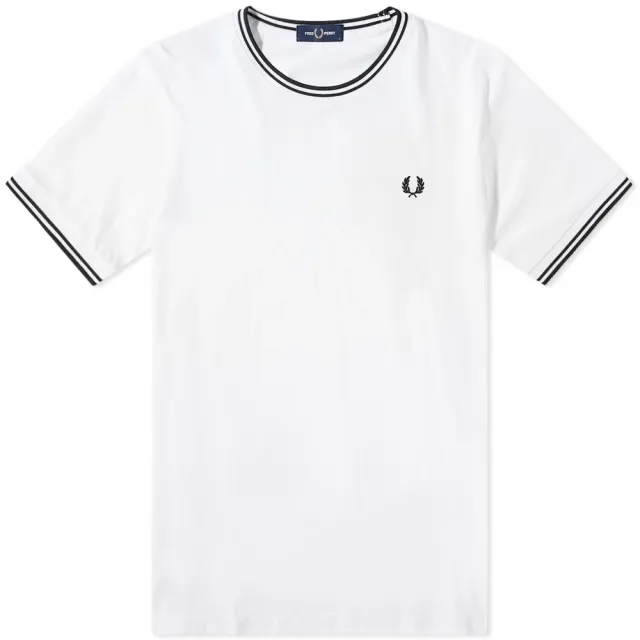 T-Shirt Fred Perry Twin Tipped T-Shirt White Xxl