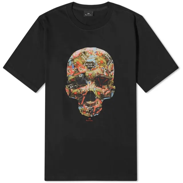 Paul Smith Men's Skull Sticker T-Shirt Black