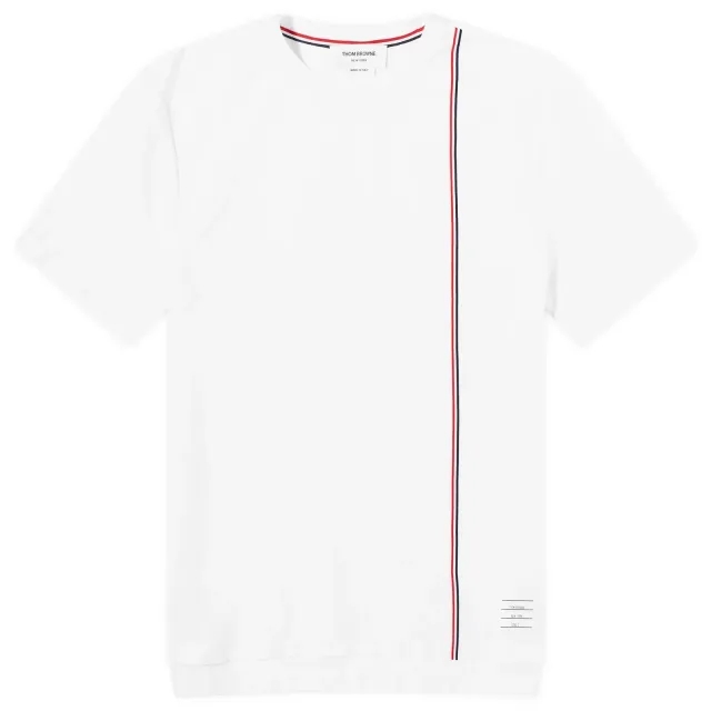 Thom Browne Men's Engineered RWB Stripe T-Shirt White