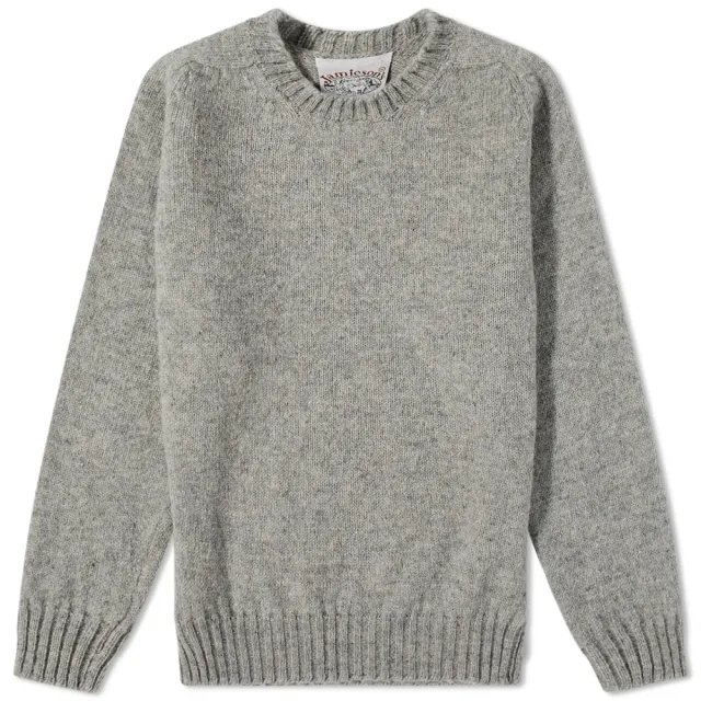 Jamieson's of Shetland Men's Crew Knit Granite