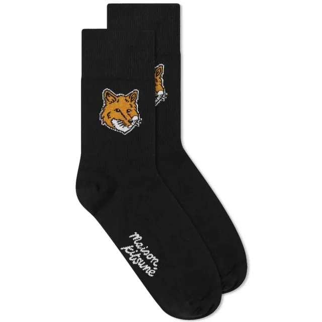 Maison Kitsuné Maison Kitsune Fox Head Sock Black