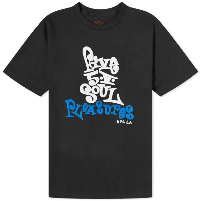 Pleasures Men's x 555 Five 5 V T-Shirt Black