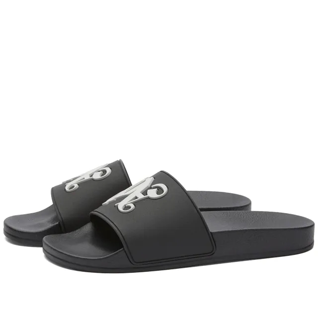 Palm Angels Women's Monogram Pool Slider Light Grey