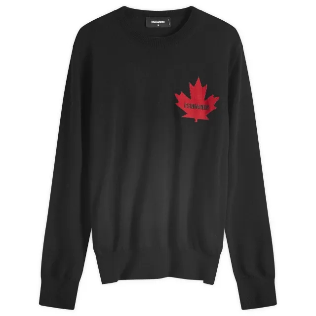 Dsquared2 Men's D2 Leaf Crew Neck Jumper Black