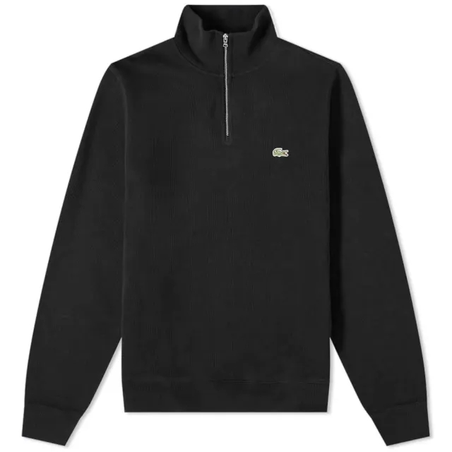 Lacoste quarter Zip Fleece - Black