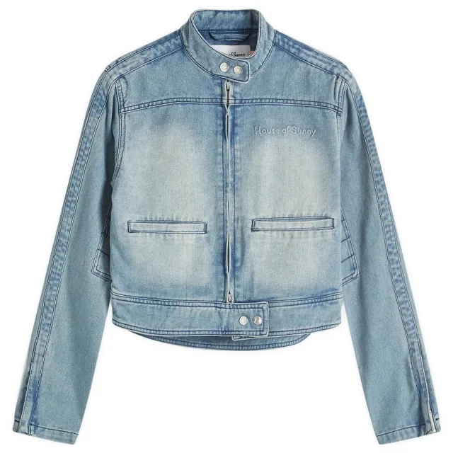 House Of Sunny Women's Take A Trip Mini Racer Jacket Sky Blue