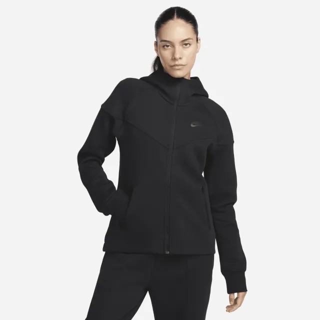 Nike Sportswear Tech Fleece Windrunner Women's Full-Zip Hoodie - Black - Sustainable Blends Minimum