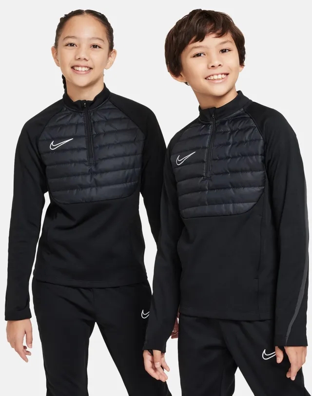 Nike Older Kids Academy Half Zip Top in Black/Silver
