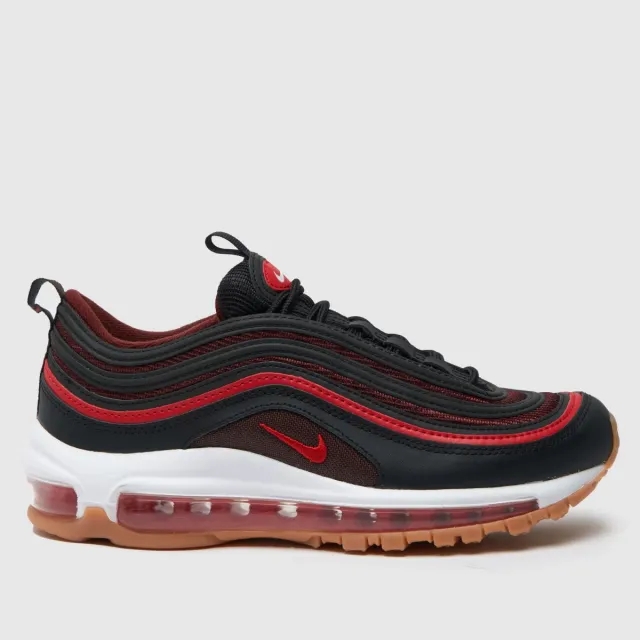 Nike white & burgundy air max 97 Youth trainers