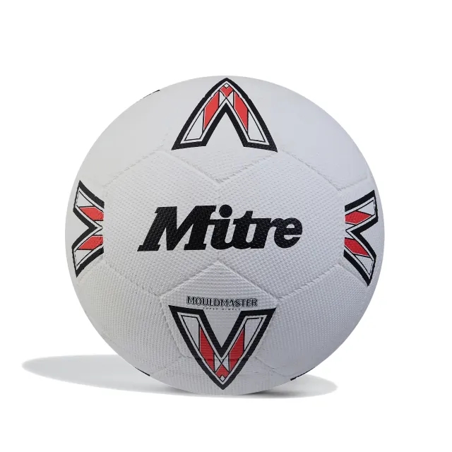 Mitre Super Dimple Football - WHITE/BLACK/BIB RED