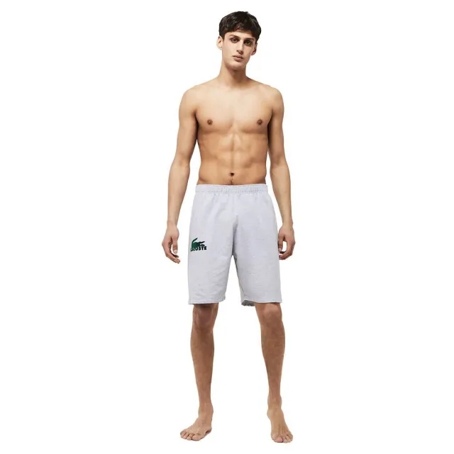 Lacoste Fleece Loungewear Shorts - Grey Chine / Green