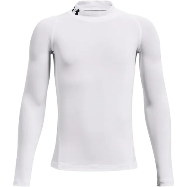 Under Armour Kids Heat Gear Armour Mock LS White Black