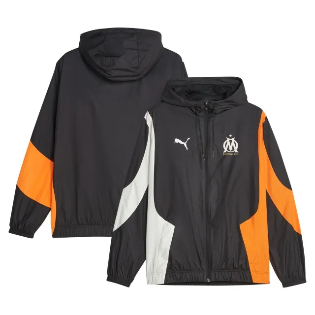 Olympique de Marseille Puma Pre Match Jacket - Black