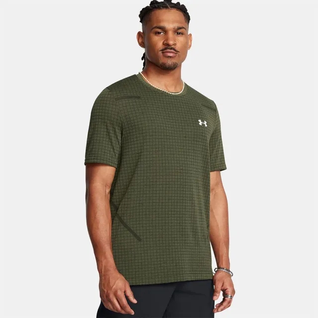 Men's  Under Armour  Seamless Grid Short Sleeve Earthen Orange / Black XL