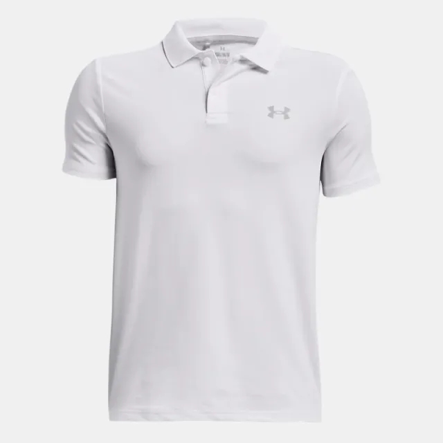 Boys'  Under Armour  Matchplay Polo White / Pitch Gray / Mod Gray YLG (59 - 63 in)