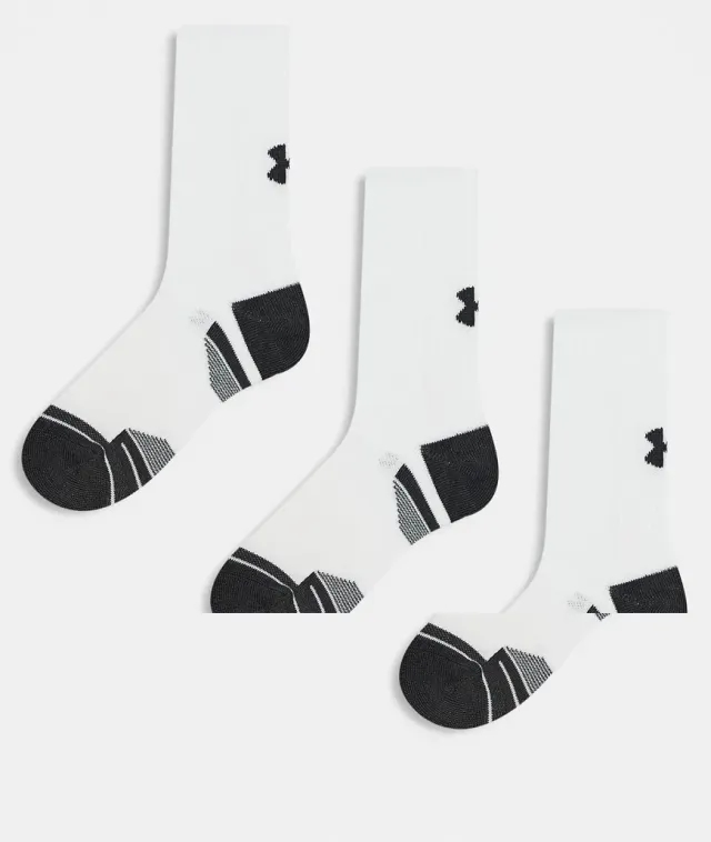 Under Armour Tech 3-Pack Crew Socks in White