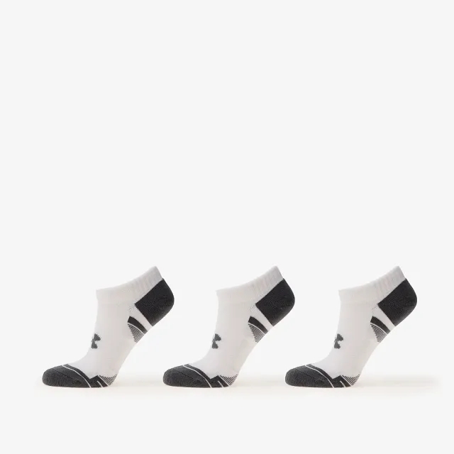 Unisex  Under Armour  Performance Cotton 3-Pack No Show Socks White / White / Pitch Gray XL