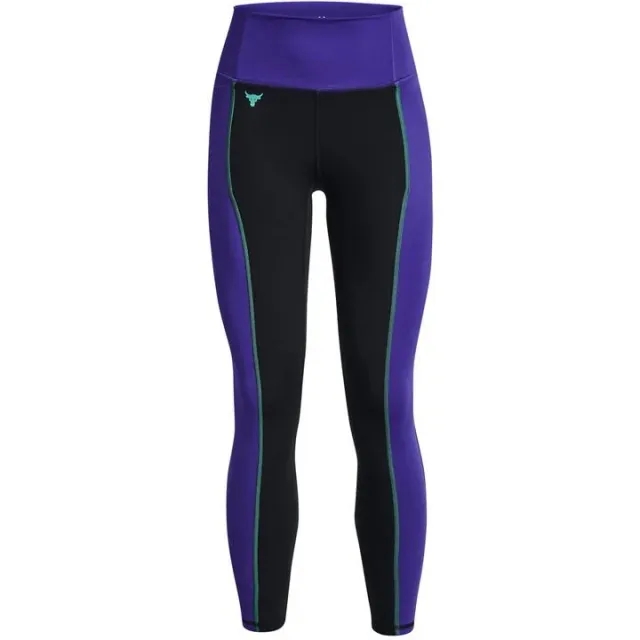 Under Armour Women's Project Rock Lets Go Colorblock Ankle Leggings Black / Electric Purple / Black XS