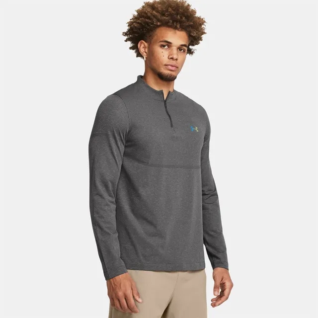 Men's  Under Armour  Vanish Elite Seamless ¼ Zip Castlerock / Black XXL