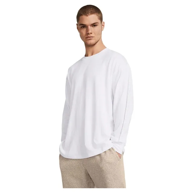 Men's  Under Armour  Heavyweight Tonal Wordmark Long Sleeve White / White XXL