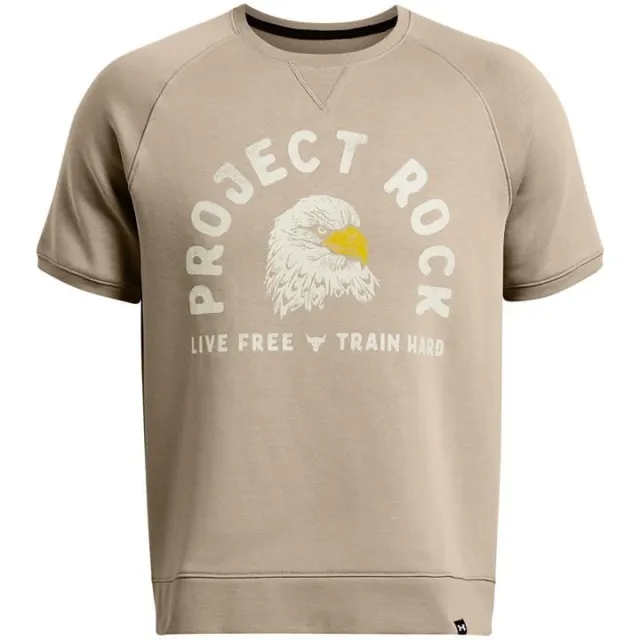 Under Armour Men's Project Rock Eagle Graphic Short Sleeve Crew Timberwolf Taupe / Silt / Black XXL
