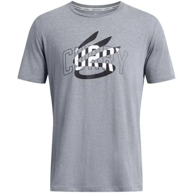 Under Armour Men's Curry Champ Mindset T-Shirt Steel Light Heather / Black M