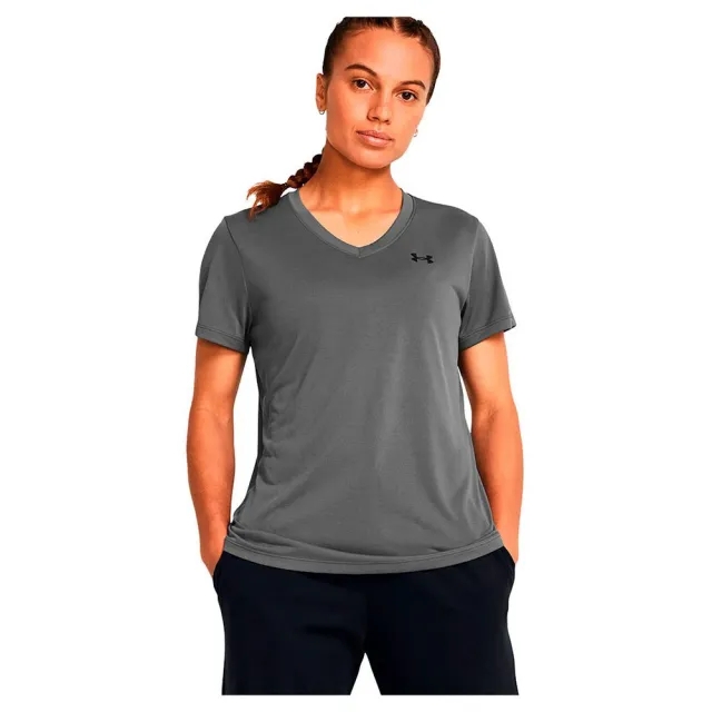 Under Armour  Tech™ Women's V-Neck Short Sleeve Castlerock / Black XXL