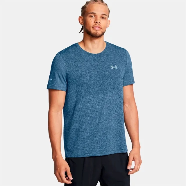 Men's  Under Armour  Seamless Stride Short Sleeve Horizon Blue / Reflective XXL