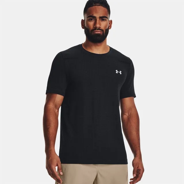 Men's  Under Armour  Seamless Grid Short Sleeve Black / Mod Gray M