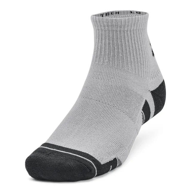 Unisex  Under Armour  Performance Tech 3-Pack Q Under Armour rter Socks Mod Gray / White / Jet Gray XL