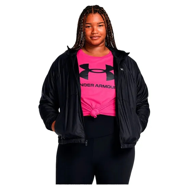 Women's  Under Armour  SportStyle Windbreaker Black / White 3X