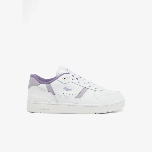 Lacoste Women's T-Clip Set Leather Sneakers - White / Light Purple