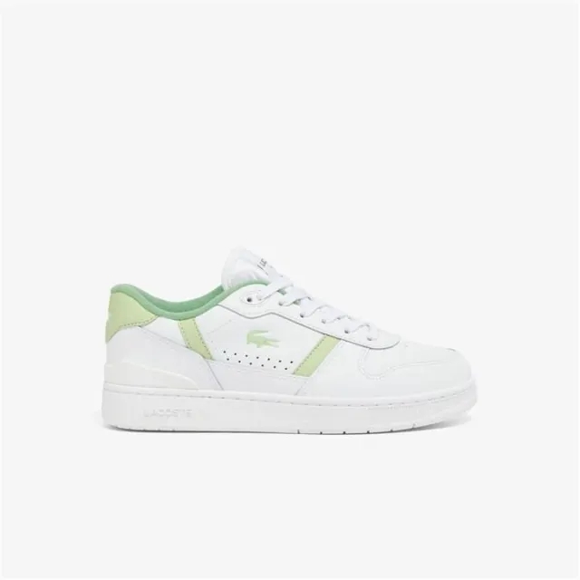 Lacoste Women's T-Clip Set Leather Sneakers - White & Light Green