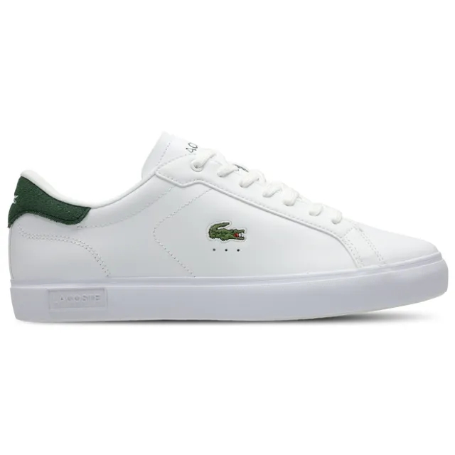 Lacoste Men's Powercourt Leather Sneakers - White & Dark Green