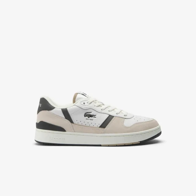 Lacoste Men's T-Clip Set Leather Sneakers - White & Dark Green
