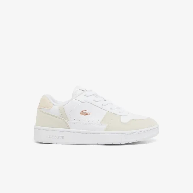 Lacoste Children's T-Clip Set Trainers - White & Light Pink