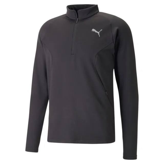 Puma Run Cloudspun Knit Half-Zip Long Sleeve Men - Black