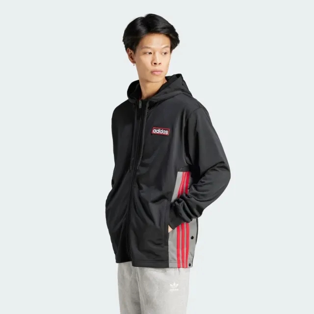 Sweatshirt Adidas Adicolor Adibreak Full-Zip Hoodie Black / Better Scarlet / Grey Four M