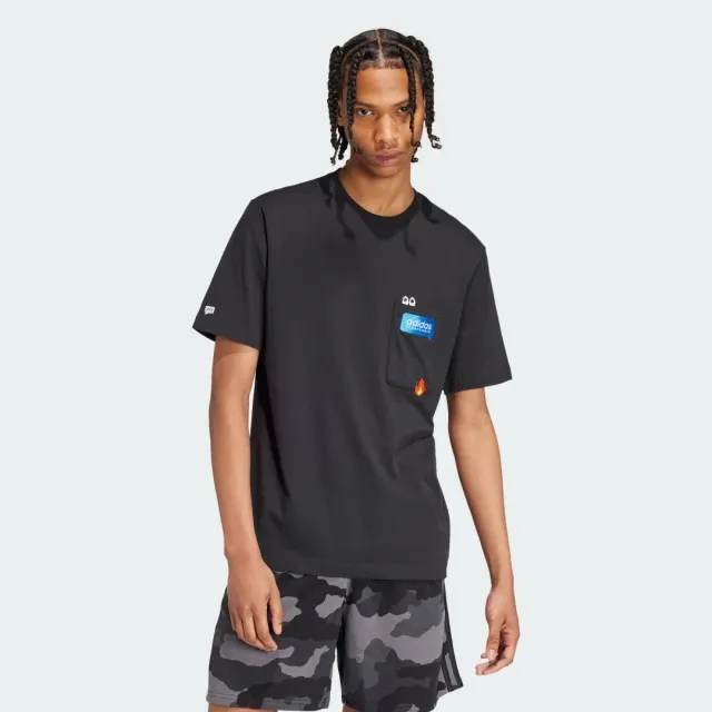 Adidas Remoji Pocket Graphic Tee In Black