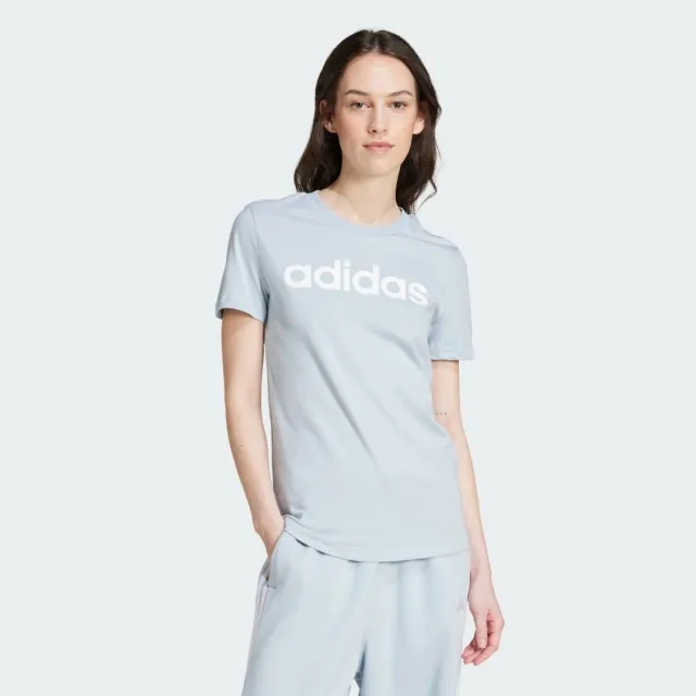 adidas  Essentials Slim Logo T-Shirt  women's T shirt in Blue