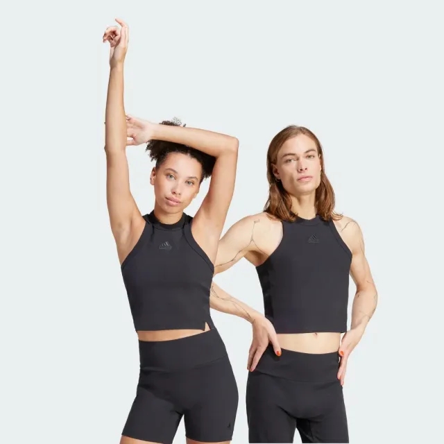 adidas Lounge Ribbed Crop Tank Top