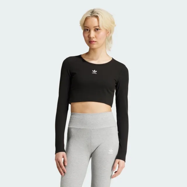 adidas Essentials Ribbed Crop Long Sleeve Long-Sleeve Top