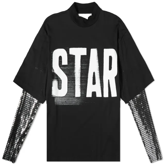 1017 ALYX 9SM Women's Double Sleeve Mark Flood T-Shirt Black/Silver