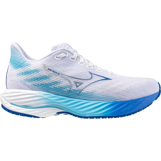 Mizuno Wave Rider 28 Neutral Running Shoe Women - White, Turquoise