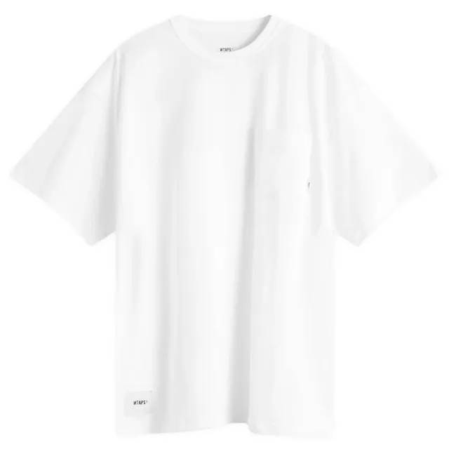 WTAPS Men's 24 Back Print Pocket T-Shirt White