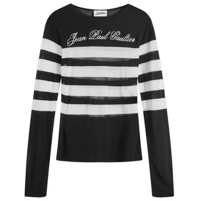 Jean Paul Gaultier Women's Logo Knit Sweater Black/White