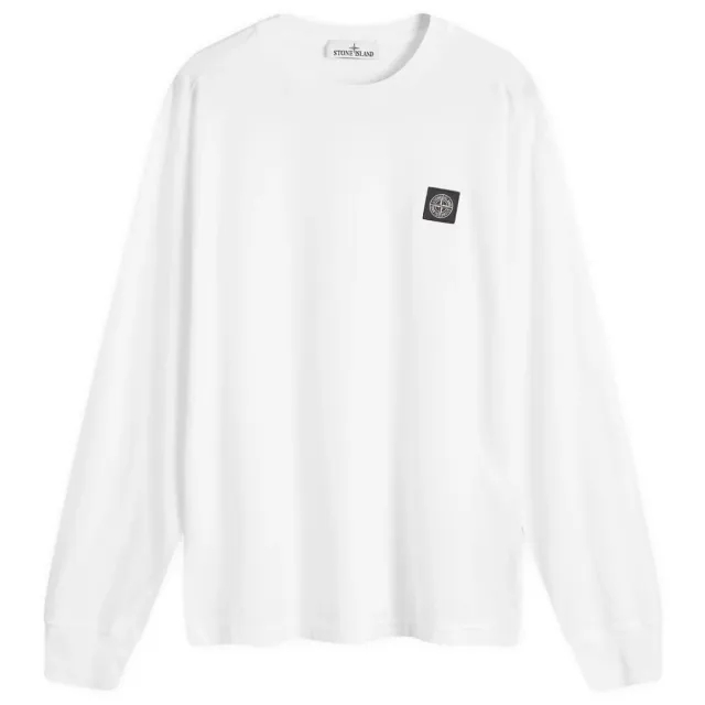 Stone Island Men's Long Sleeve Patch T-Shirt White