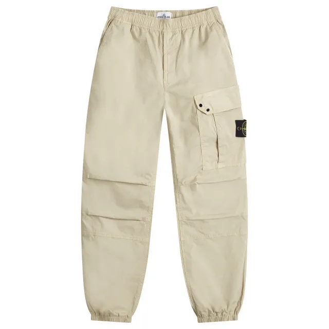 Stone Island Men's Twill Stretch-TC Loose Cargo Pants Plaster